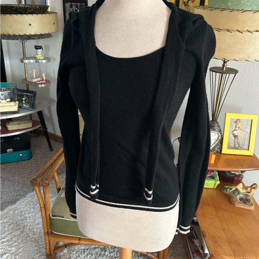 Retro Sweater Sailor Collar Black M L Pinup Rockabilly 1940s 40s style 1930s 30s - Picture 4 of 6